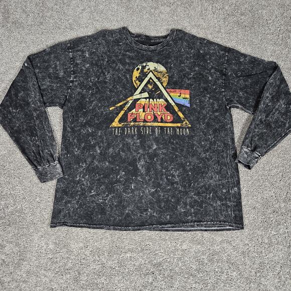 Pink Floyd Shirt Mens XL Black T-Shirt Dark Side Of The Moon Stonewash Rock - Picture 1 of 8